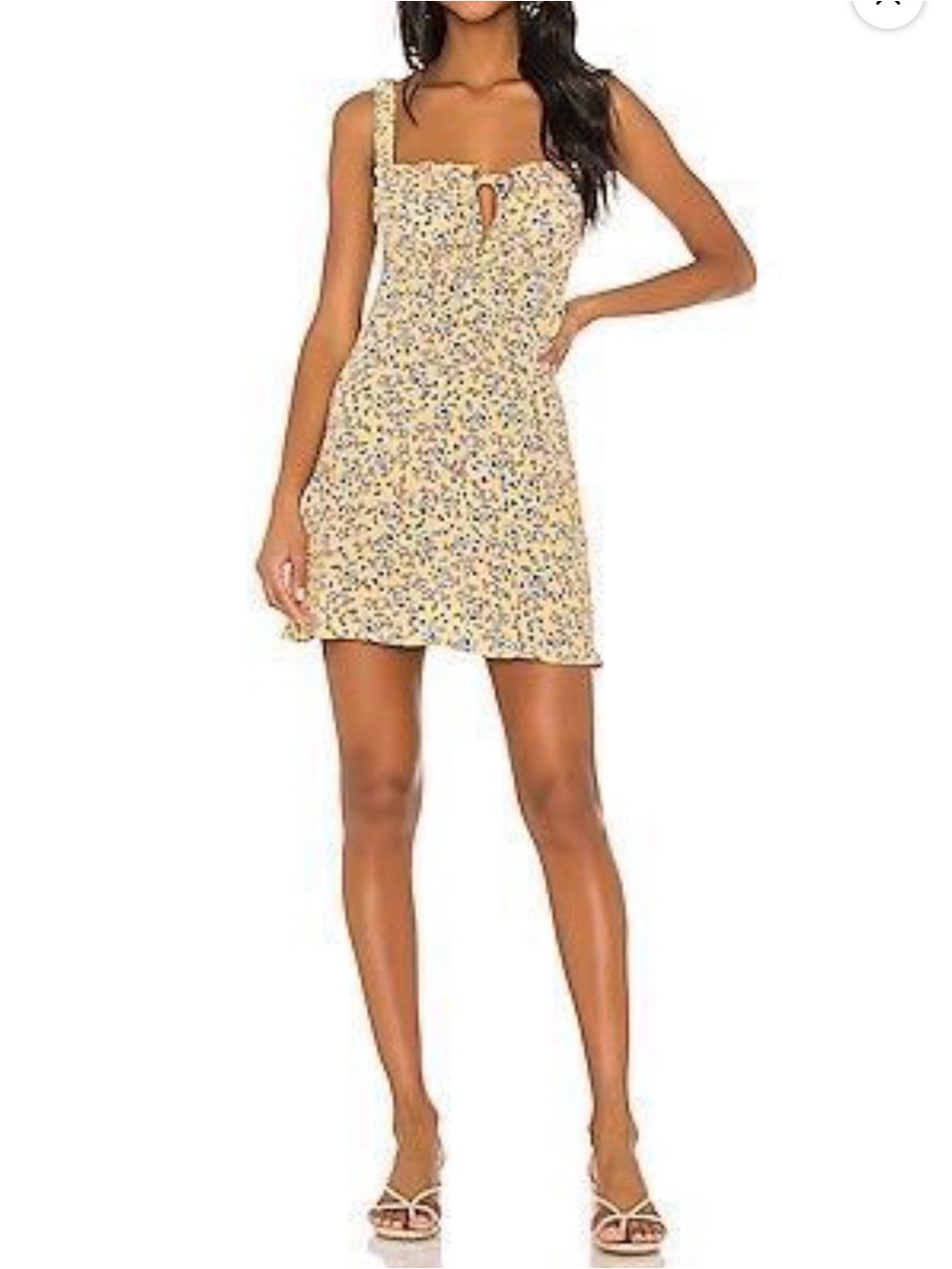 Beach Riot Olivia Dress Yellow Floral Mini Sundress Smocked Back - NWT Large
